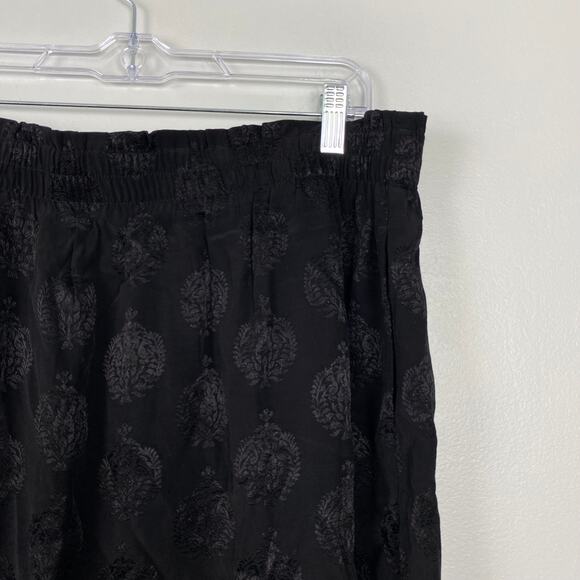 LOFT Monochrome Print Mini Skirt Black Elastic Waist Mini‎ NWT Size Large - Picture 2 of 5